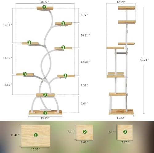 Plant Stand Indoor with Grow Light - 8 Tiered Corner Plant Shelf Indoor
