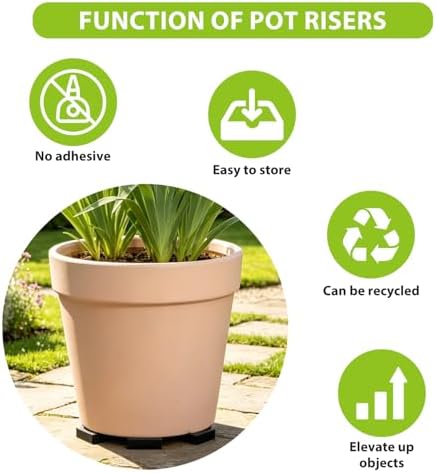 12 Pack Large 2" Wide x 0.6" Solid Square Rubber Pots Feet