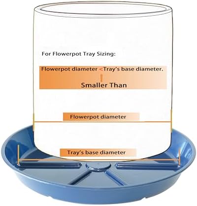 Plant Saucer Pot Tray 12 inch, 6 Packs Flower Planter Saucers and Drip Trays for Pots Planter, Heavy Duty Plant Dish Pant Plate to Catch Water for Indoor & Outdoor, Blue