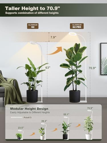 GLOWRIUM Tall Plant Grow Light for Indoor Plants, Full Spectrum Plant Light