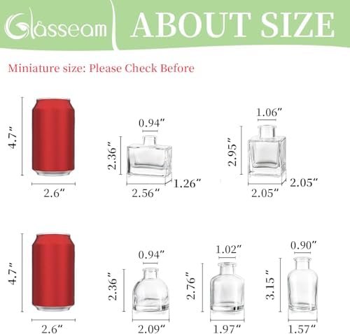 Glasseam Small Vases for Flowers, Clear Mini Glass Bud Vases Set of 5