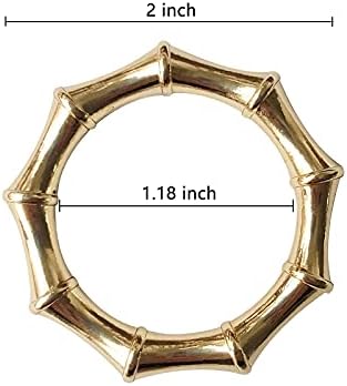 Napkin Rings Set of 6,Gold Bamboo Napkin Holder Ring for Table Decor