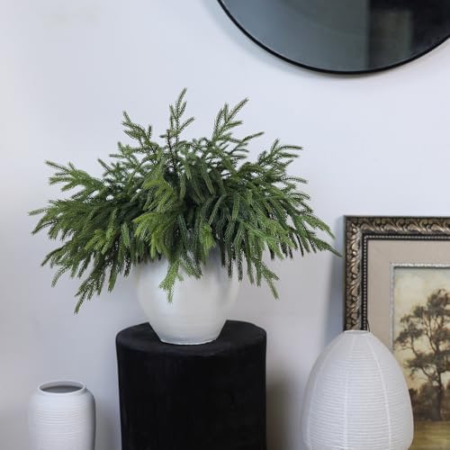 32Pcs 18"Lifelike Touch Artificial Christmas Norfolk Pine Branches for Vase