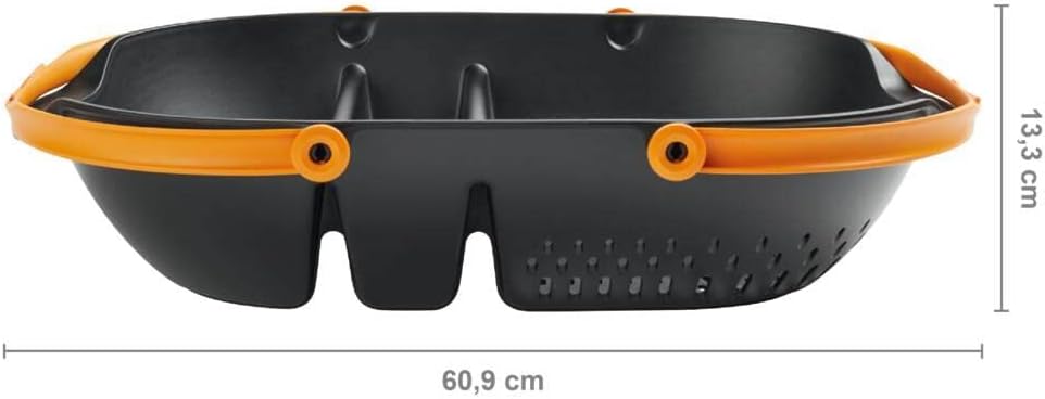 Fiskars Harvest Basket, For collecting and cleaning harvest and harvesting tools, Plastic, Black/Orange, Plus, 1062831