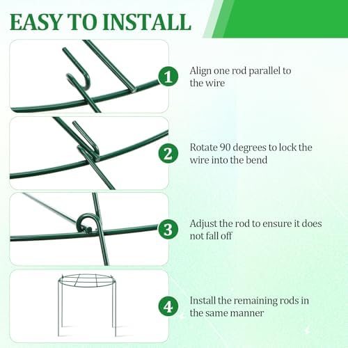 Novabright 2 Pcs 24" H x 20" D Large Peony Cage and Support Grow Through Plant Supports Round Garden Flower Stake Plants Ring Hoop for Outdoor Floral Tomato Vegetable Improve Planting Success Rate