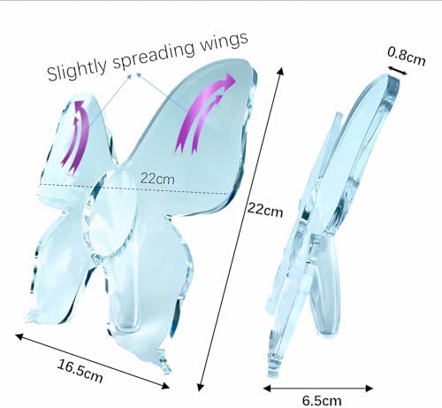Clear Acrylic Butterfly Vase ，Acrylic Frame Vase，Art Deco ，Decoration of Consoles and Various Desktops，House Warming Gifts (Butterfly Clear
