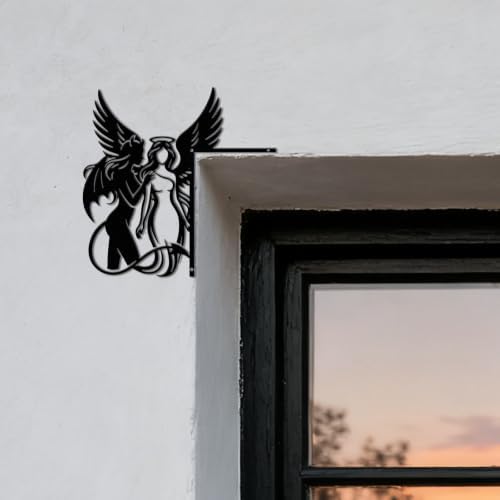 CUTHOLLOW Angel and Demon Door Topper Sign Wall Art Decor
