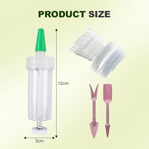 JUDUNA 2025 New Mini Seed Spreader, Mini Sowing Seed Dispenser Seed Planter Tool, Hand-held Manual Seedlings Dibber and Widger Set, Small Seed Planter Tool for Garden (A)