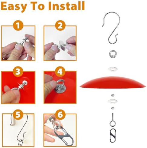 12" Bird Feeder Rain Guard, Hummingbird Feeder Shade Dome Cover, Hanging Baffle for Bird Feeder Pole,Smart Birds Feeder's Umbrella(Translucent), 2 Pack
