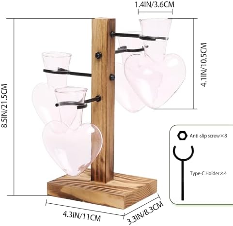 Plant Terrarium Propagation Stations with Wooden Stand