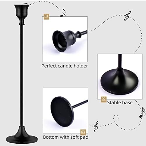 BEZURA Black Taper Candle Holders Set of 6,Aluminum Alloy Candlestick Holders for Candlesticks Vintage Metal Candle Stick Candle Holder for Fireplace Party Dining Home