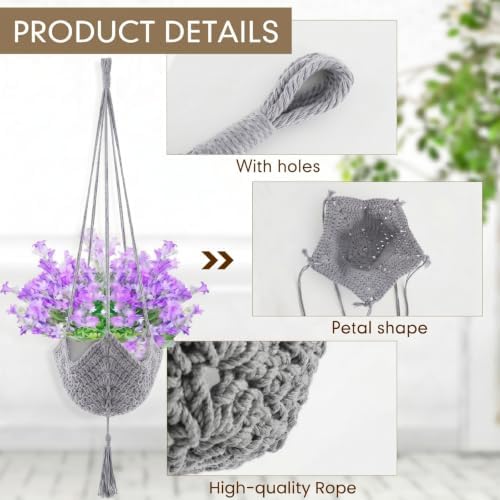 Shappy 1 Pack Boho Macrame Plant Hanger for Indoor