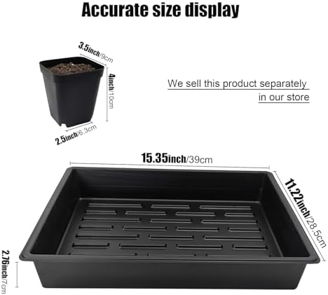 RooTrimmer 3.5 inch (9CM) Square Nursery Pots 60pcs, Sturdy Seedlings Trays 5 Pcs, Seeds Starter Germination Tray, Microgreenings Planter Nursery Propagation 5 Sets