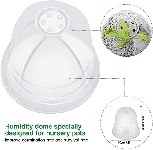 MIXC Nursery Pots with Humidity Dome, 4" Seed Starting Pot 30 Pack, Red