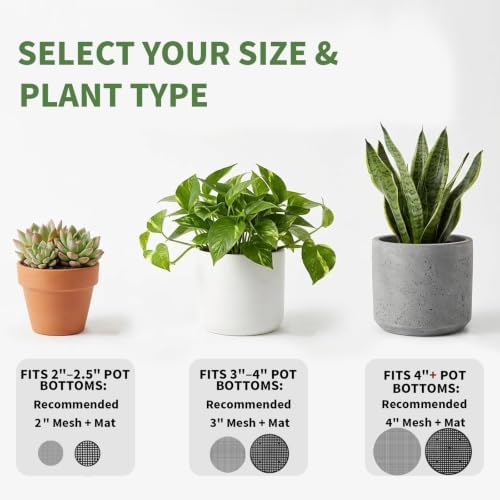 100 Mesh Screen for Planter Pots, Pot Grid Mats Pads, Plant Drainage Insert