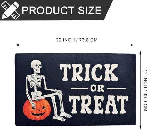 Halloween Door Mat 17x29 Inch Welcome Front Doormat, Trick Or Treat