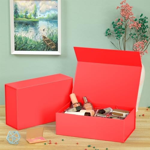 RYDDOY Red Gift Box, 12x6x4'' Gift Boxes with Lids for Presents