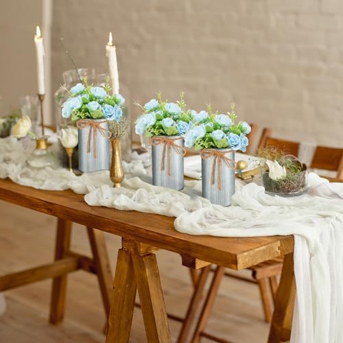 5.91 Inch Rustic Vase Wedding Table Centerpieces,Iron Color,8 Pcs
