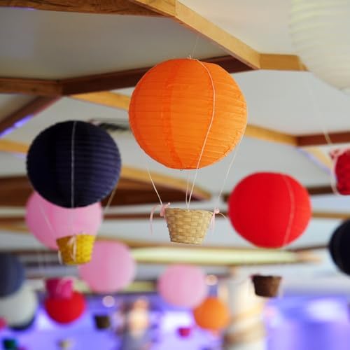 Round Paper Lanterns Decorative Hanging Paper Lanterns Chinese Lanterns Japanese Lanterns Hanging for Birthday Wedding Halloween Baby Bridal Shower Fall Home Decor(Orange)