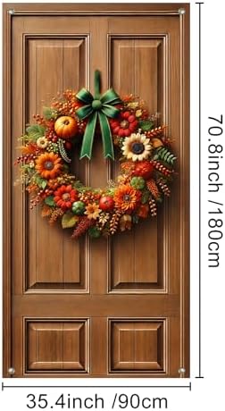 BlissYard Autumn Harvest Door Banner Set 35 x 71 Inch
