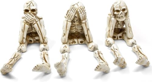 Gift Boutique Halloween Skeleton Statues Set of 3 - with Dangling Legs