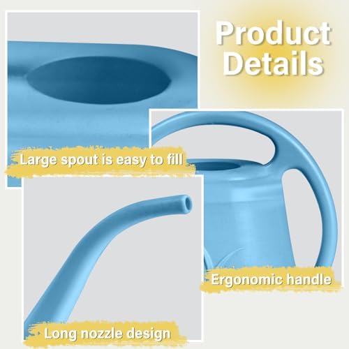 ZXJ Plant Watering Can - for Indoor and Outdoor Home Garden Plants - with Long Spout - Skye Blue - 1/2 Gallon