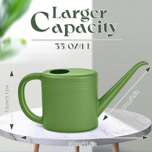 Plant Watering Can for Home Garden - with Long Spout - 1/4 Gallon - Green