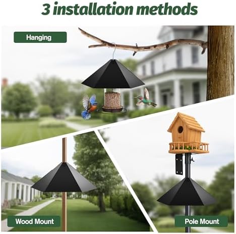 79 Inch Bird Feeder Pole Kit, Squirrel Baffle, 5-Prong Base