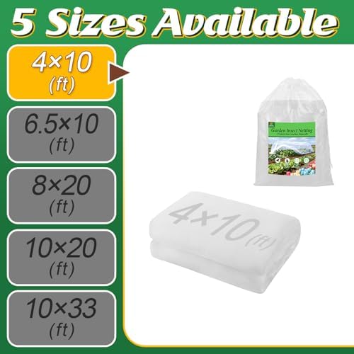 Alphatool 4x10ft Garden Netting, Ultra Fine Mesh Plant Covers