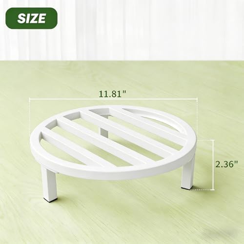 3 Pack 12 Inch Metal Plant Stands Outdoor Indoor Pot Riser,White
