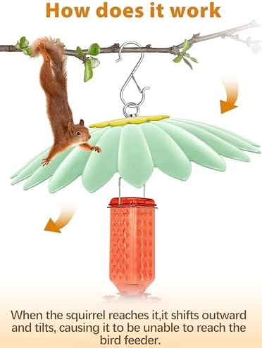 10.5 inch Hummingbird Feeder Shade Dome Cover,Rain Guard,Weather Guard for Bird Feeder, Umbrella Cover for Bird House for Outdoor,Squirrel Guard,Flower Design(Light Green)