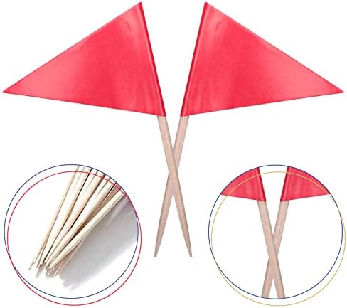 stidsds Solid Pink Cupcake Toppers Flags Mini Small Plain Pink Triangle Toothpick Stick Flag Blank DIY Color Decoration(100 pcs)