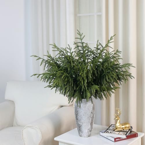 8Pcs 36"Lifelike Touch Artificial Norfolk Pine Branches for Christmas Decor
