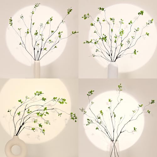 Waipfaru 6PCS Artificial Ficus Branches for Vase, Faux Greenery Stems for Vase Filler, 47in Realistic Flexible Eucalyptus Stems Fake Artificial Twig Plants Indoor Home Tables Centerpieces Office Decor