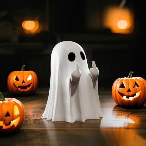 Halloween Ghost Figurine, Funny Halloween Decorations Indoor, Coffee Table Centerpieces Shelf Mantel Display,Farmhouse Tiered Tray Decor, Spooky Home Decorations