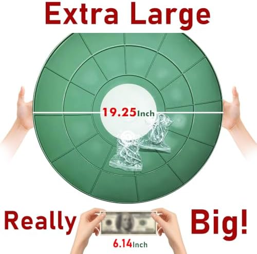 19.25-Inch Extra Large Squirrel Baffle,Hummingbird Feeder Shade Dome Cover, Bird Feeder Rain Guard, Hanging Squirrel Proof for Shepherd's Hook Outdoors (Green) 2 Pack