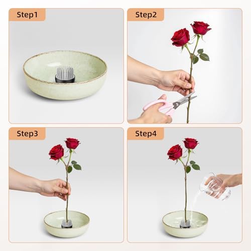12Pcs Small Vase Flower Frogs, 1.34Inch, Silver