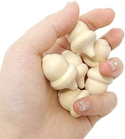 Honbay 30PCS Unfinished Wooden Acorns Blank Wood Craft Decoration Christmas Acorns Ornaments for Crafts Wedding Home Vase Filler Decor