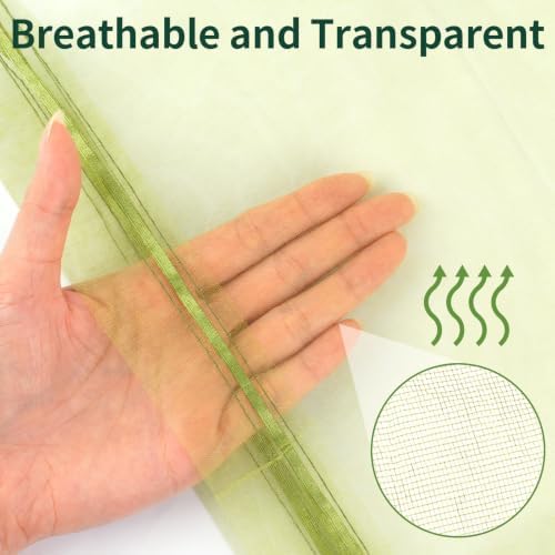 50 Pcs Fruit Protection Bags, 12×16 in Mesh Cover Nets for Tree, Green