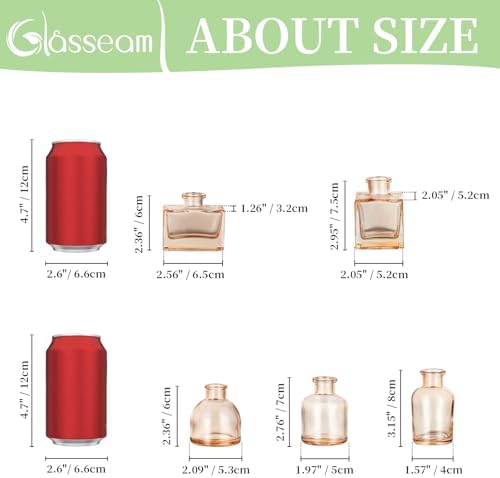 Glasseam Mini Bud Vases Set of 10 Champagne Glass Vases for Centerpieces