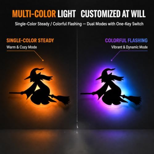 Halloween LED Window Clings, 8 Pack Glowing Silhouette Decorations (8pcs)