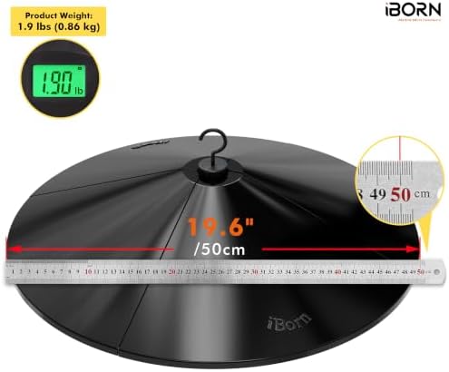iBorn Bird Feeder Squirrel Guard, Polycarbonate(PC) Oversize Squirrel Baffle Defender for Hanging, Bird Feeder for Outdoors Protector,19.6 Inch,Pack of 2, Black