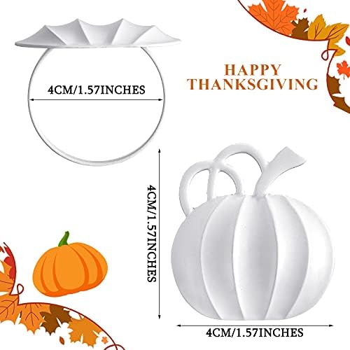 Patelai 12 Pieces Fall Pumpkin Napkin Rings Thanksgiving, White