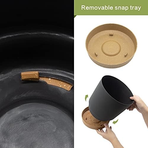 QCQHDU 6.5 inch Plant Pot, 2 Pack Planters for Indoor Plants with Drainage Holes & Saucer, Outdoor Flower Pots Home Garden Modern Decor