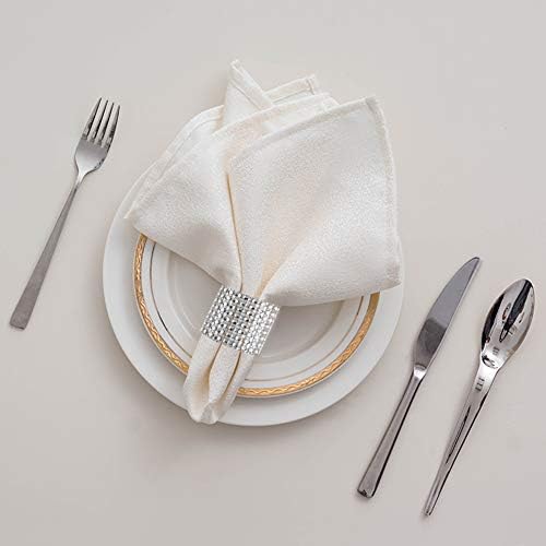 Accmor 100pcs Napkin Rings, Silver Napkin Rings Buckles