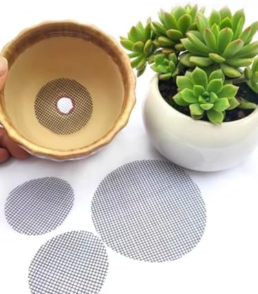 200PCS Plant Pot Hole Mesh Pads, 2-Inch Round Flower Pot Drainage Covers