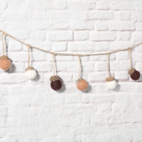 Boao 18 Pcs Felt Acorn Ornaments Fall Thanksgiving Wool Acorn Ball Decor