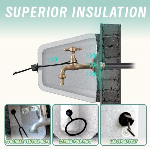Outdoor Faucet Cover 3 Pack - Thickened Foam Insulated for Winter Freeze Protection, Reusable Hose Bib and Water Spigot Covers for Outside