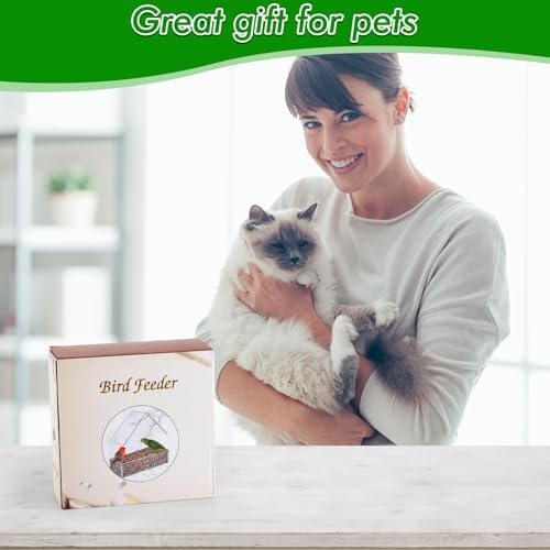 MEWTOGO Outdoor Window Bird Feeder for Cats Viewing, Small