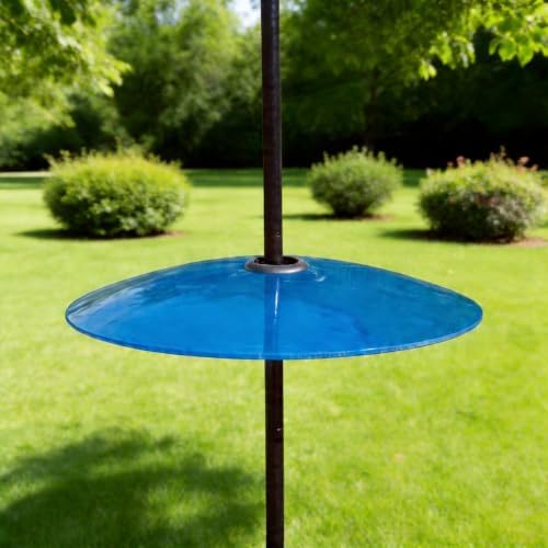 13" Large Glass Rain Cover for Bird Feeder, Blue Weather Guard Dome Shield